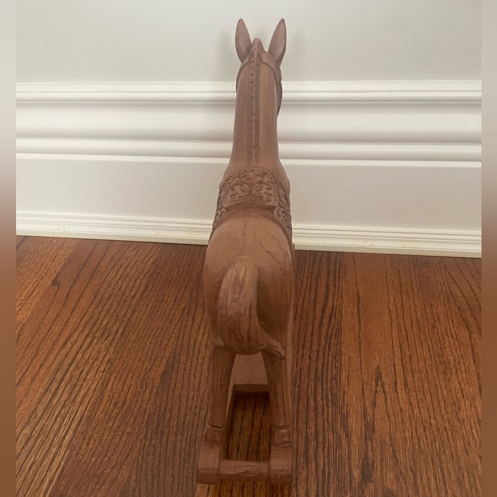 Christmas decor Handcrafted Brown Rocking Horse 10.2” - Picture 4 of 5